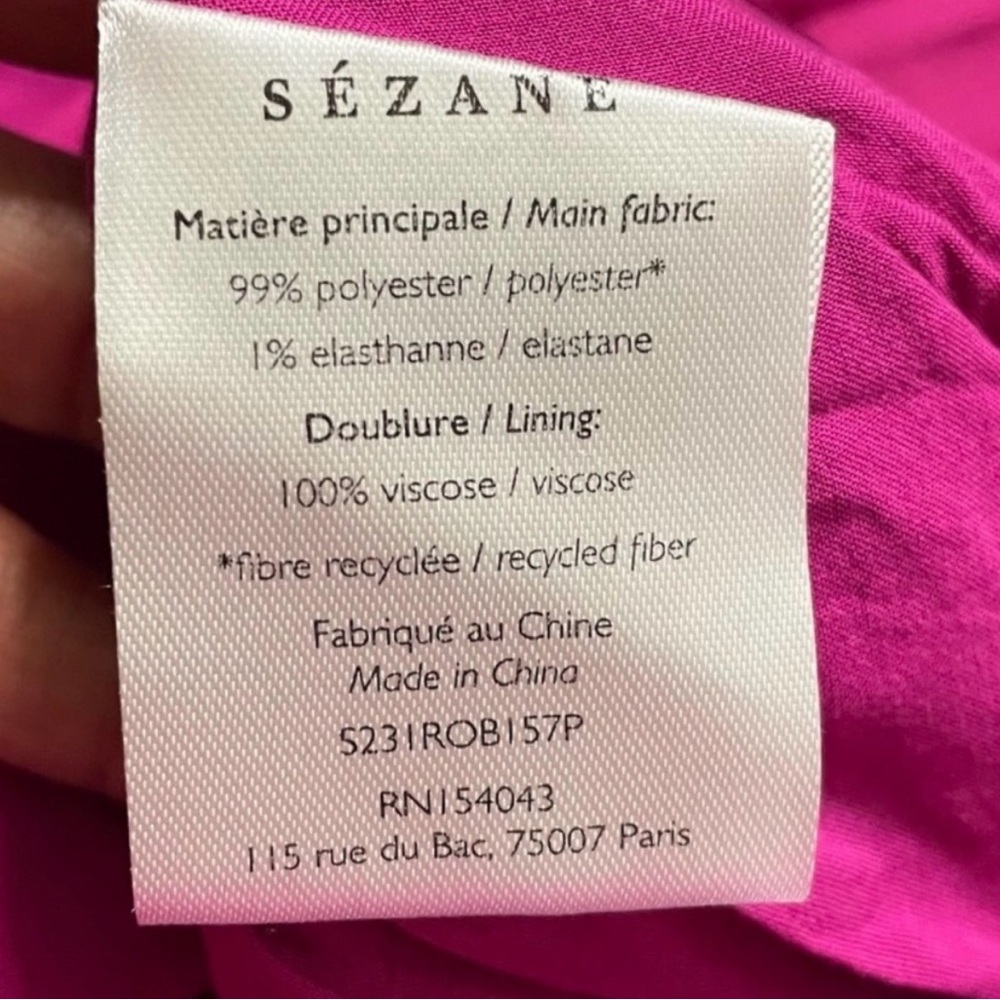 Sezane Florencia Dress in fuchsia, FR size 36 (US size 4). - Picture 3 of 3